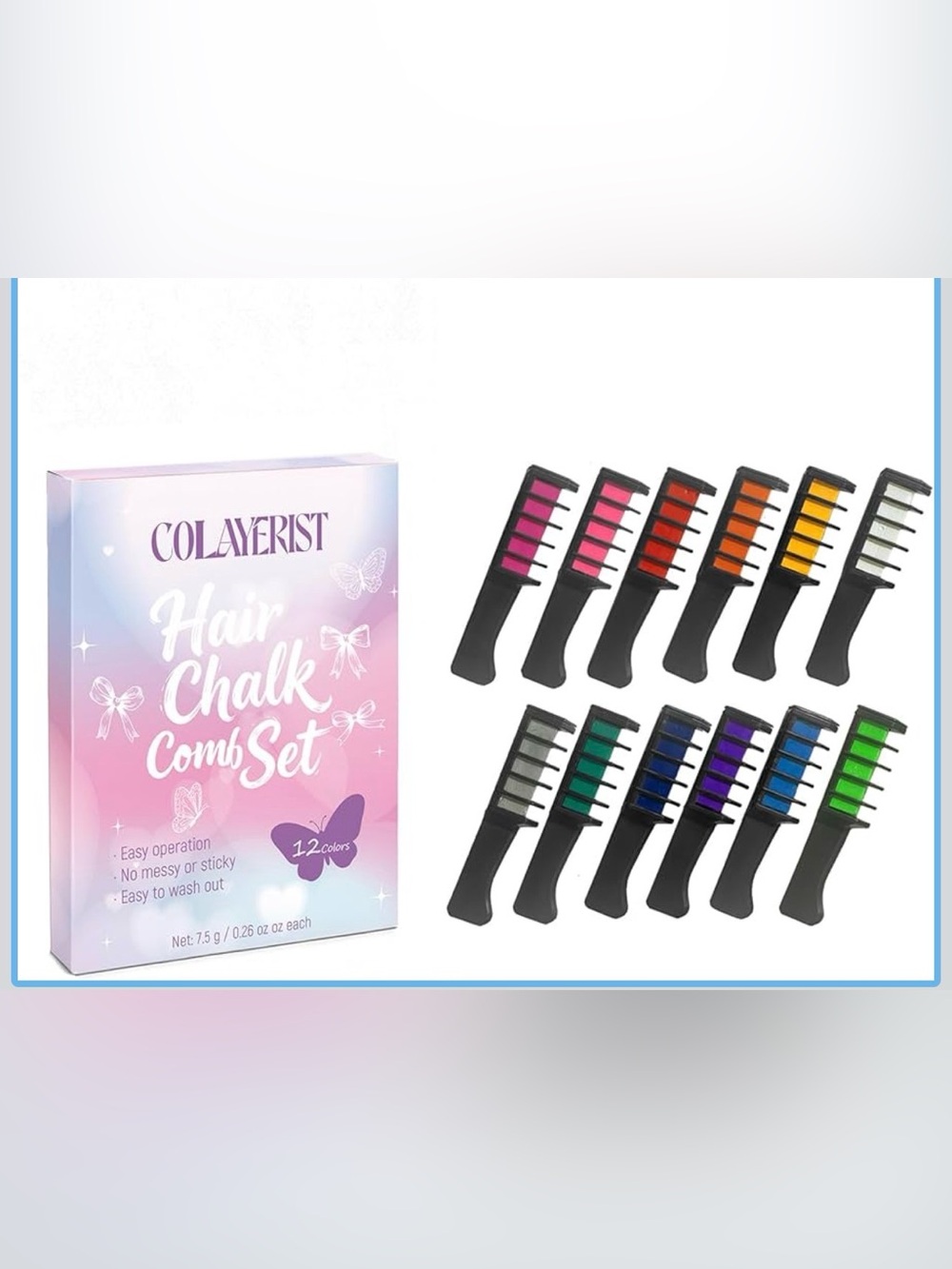 BNIB 12 Colors Hair Chalk Comb Washable